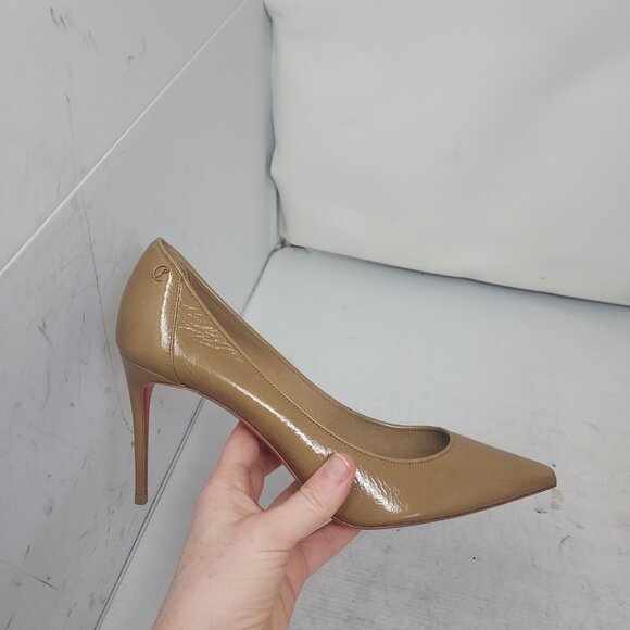 CHRISTIAN LOUBOUTIN Sporty Kate Patent Tan Pump Shoe - Picture 3 of 9